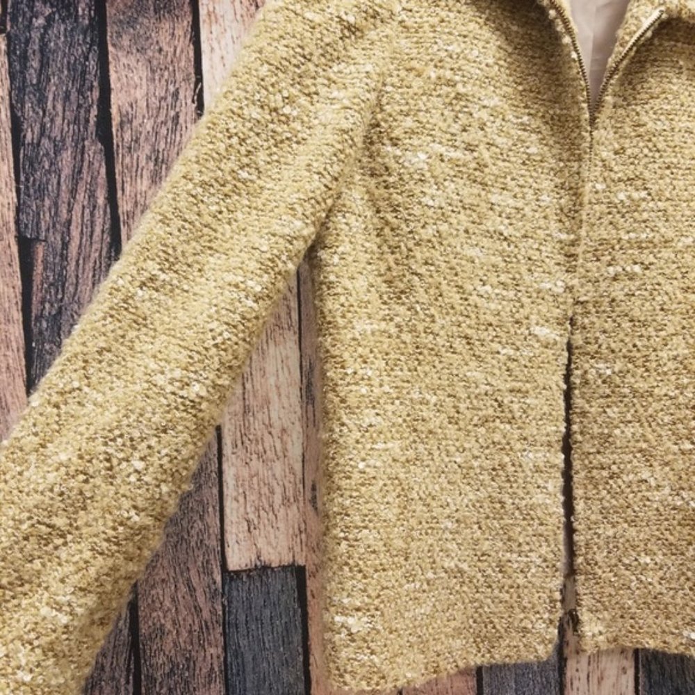 Textured Loop Tweed Tan Blazer - Picture 6 of 8